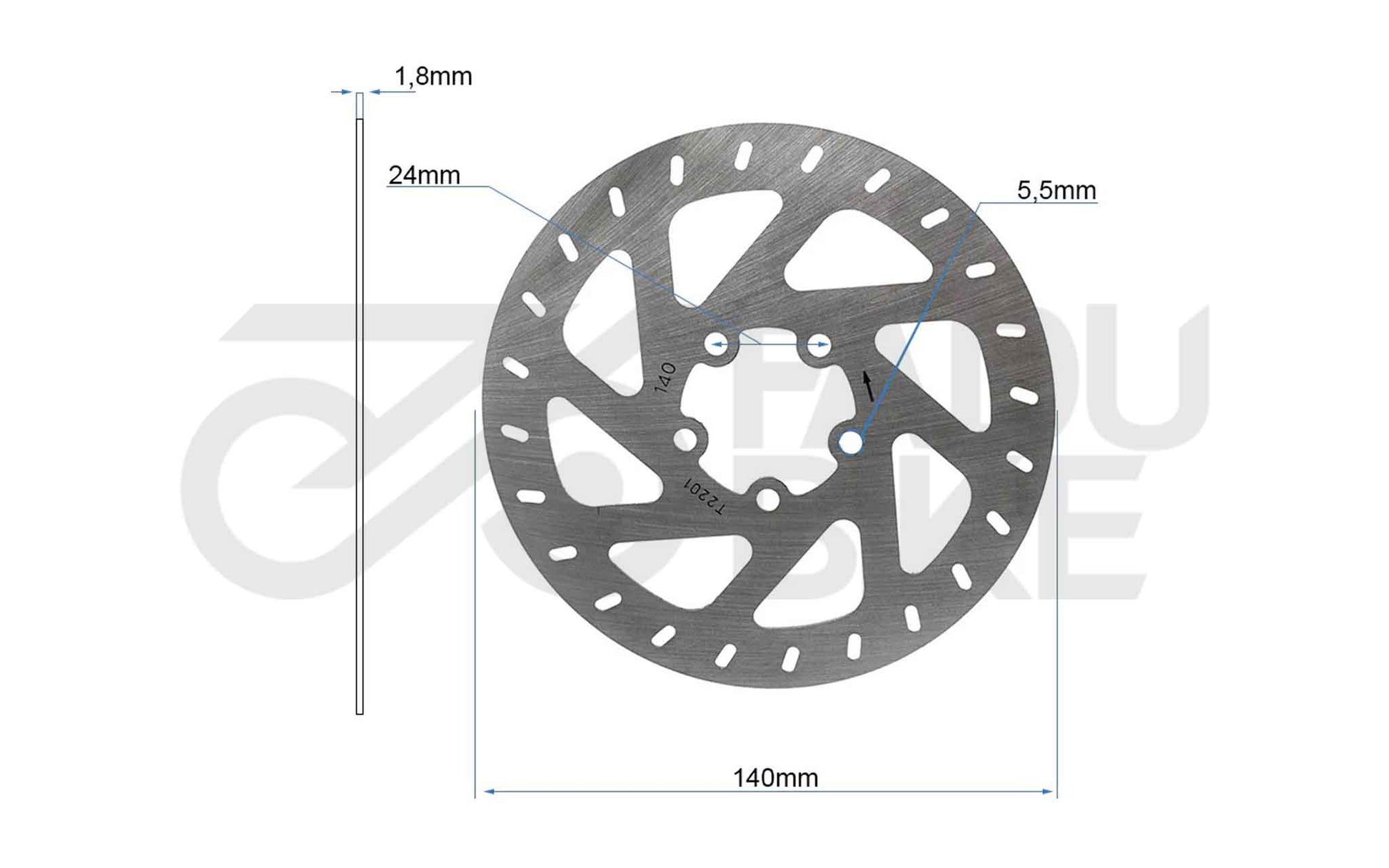 E-Scooter Bremsscheibe 140 mm 5H für Xiaomi Mi 4 – Silber