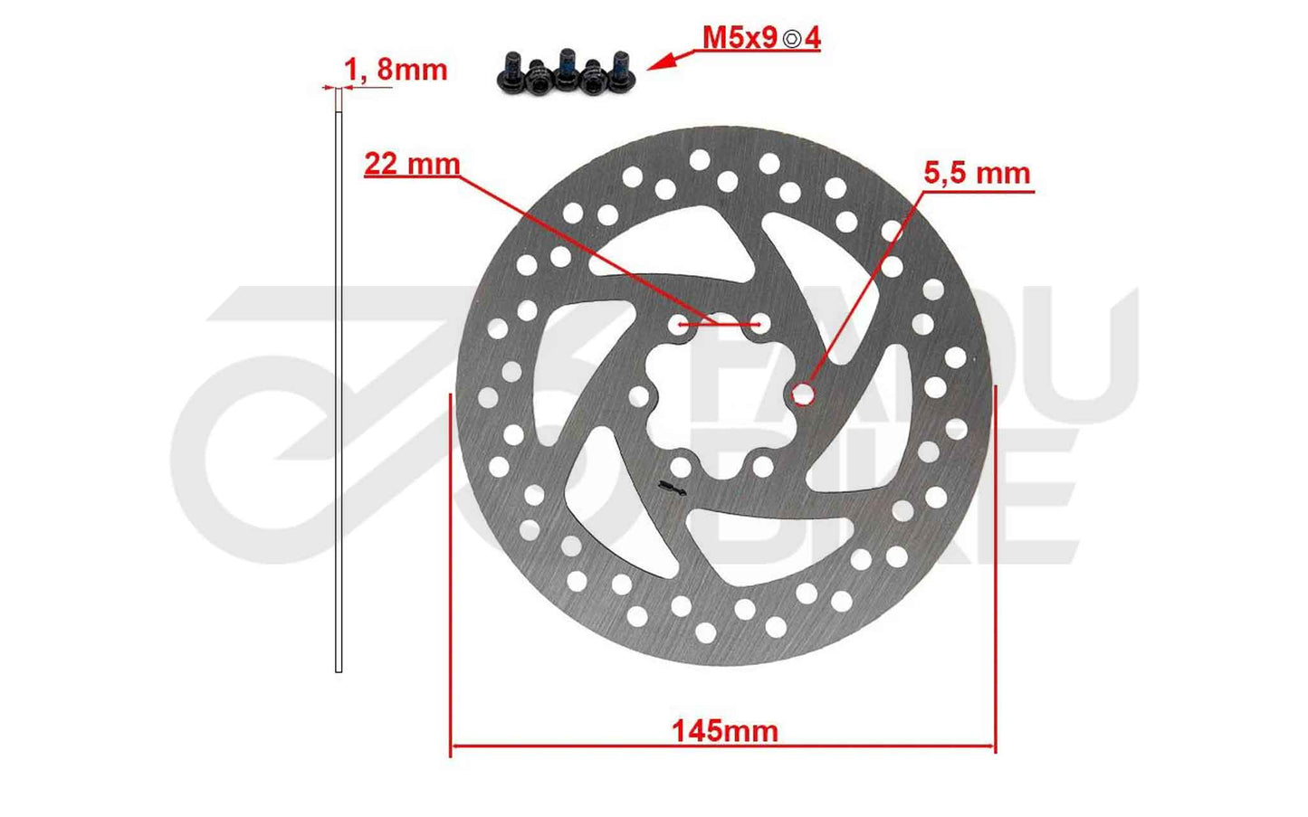 E-Scooter Bremsscheibe 145 mm 6H – Silber