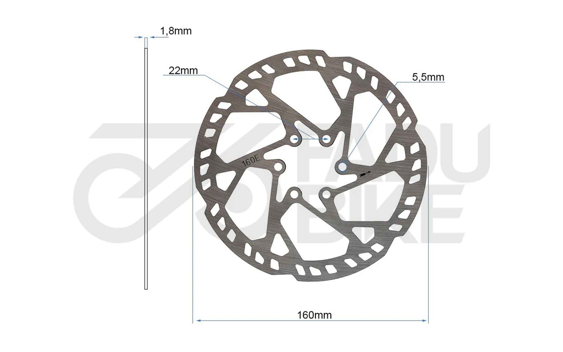 E-Scooter Bremsscheibe EWD004 160 mm 6H (2,3 mm) – Silber
