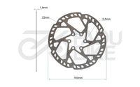 E-Scooter Bremsscheibe EWD004 160 mm 6H (2,3 mm) – Silber