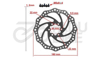 E-Scooter Bremsscheibe R6.1 160 mm 6H – Silber