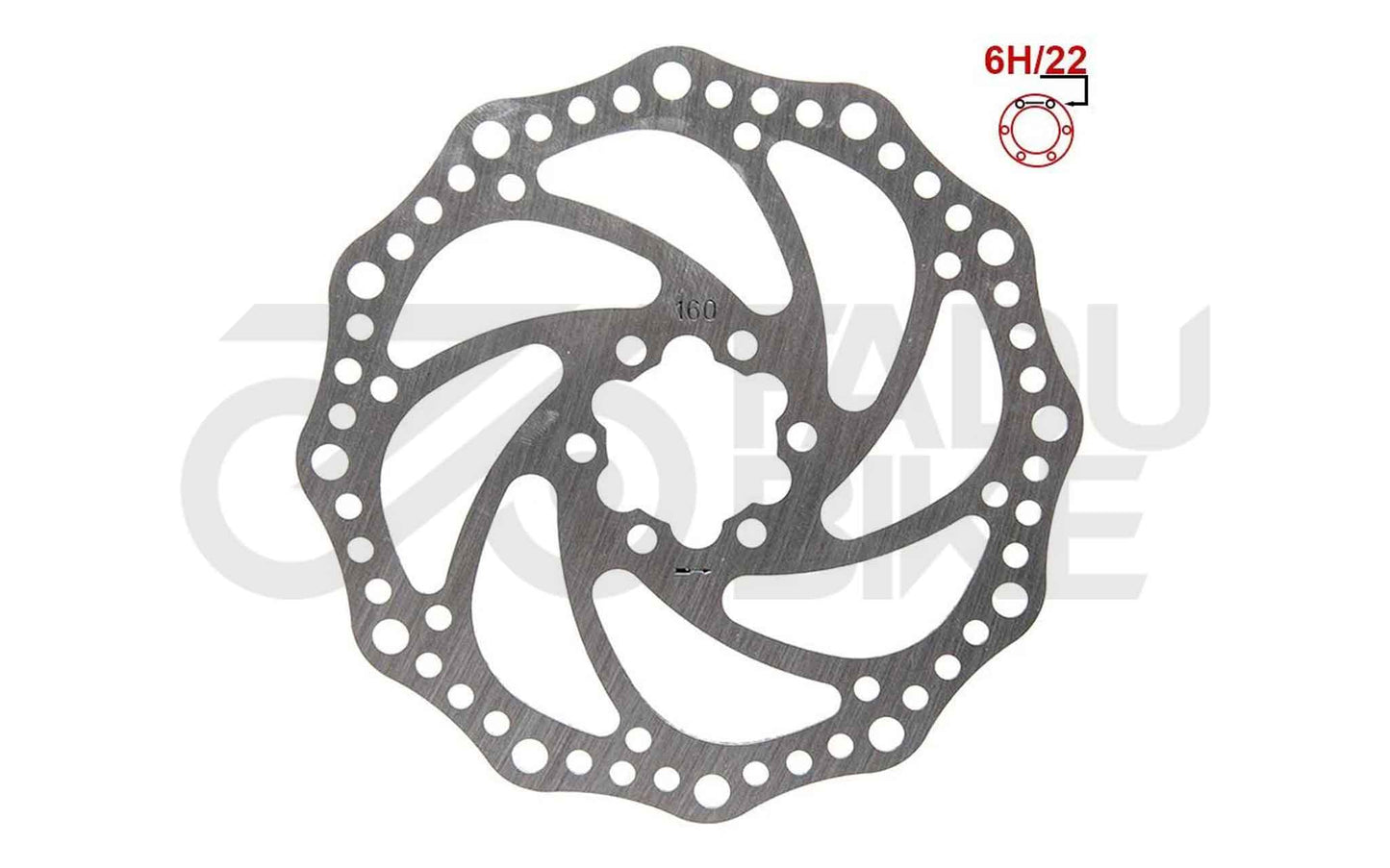 E-Scooter Bremsscheibe R6.1 160 mm 6H – Silber