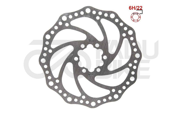 E-Scooter Bremsscheibe R6.1 160 mm 6H – Silber