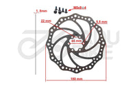 E-Scooter Bremsscheibe R6.1 180 mm 6H – Silber