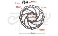E-Scooter Bremsscheibe R6.1 180 mm 6H – Silber