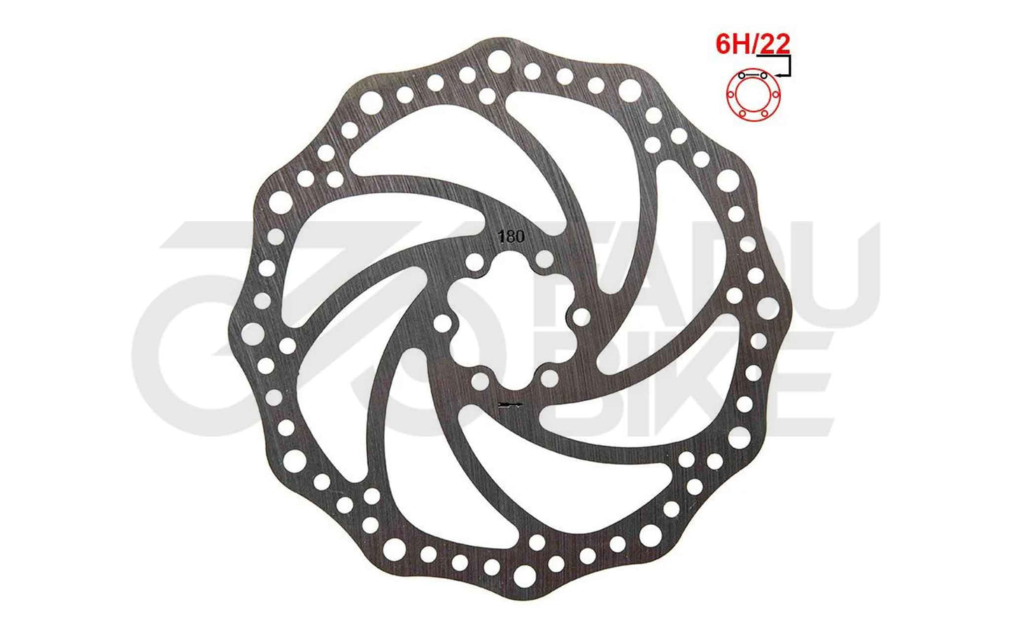 E-Scooter Bremsscheibe R6.1 180 mm 6H – Silber