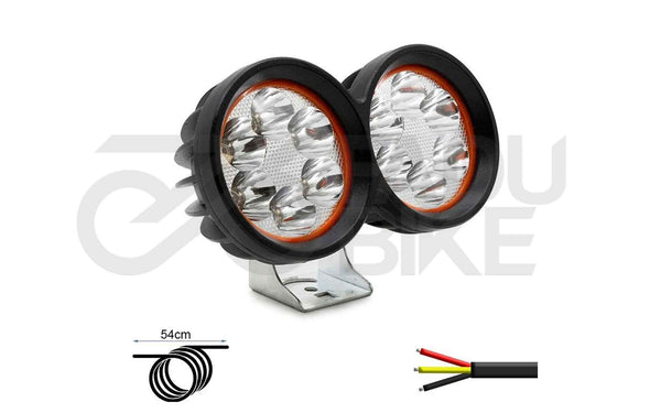 E-Scooter LED Doppelscheinwerfer EWLM001 12–72V Schwarz