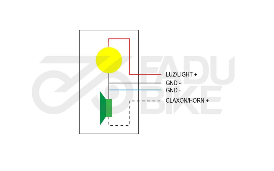 E-Scooter LED Frontlicht mit Hupe 12–72V – SM-Stecker