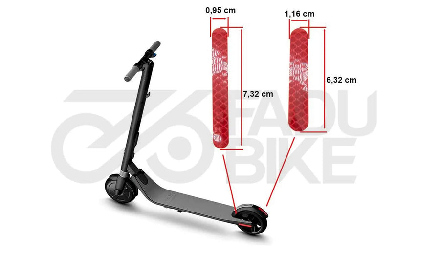 E-Scooter Reflektierender Aufkleber Rot für Ninebot ES1 / ES2 / ES4