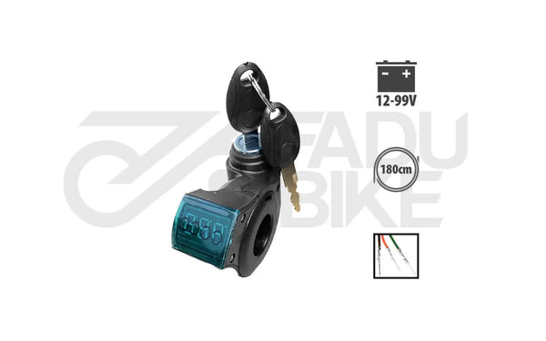 E-Scooter Schlüsselschalter mit Spannungsanzeige 12V–99V