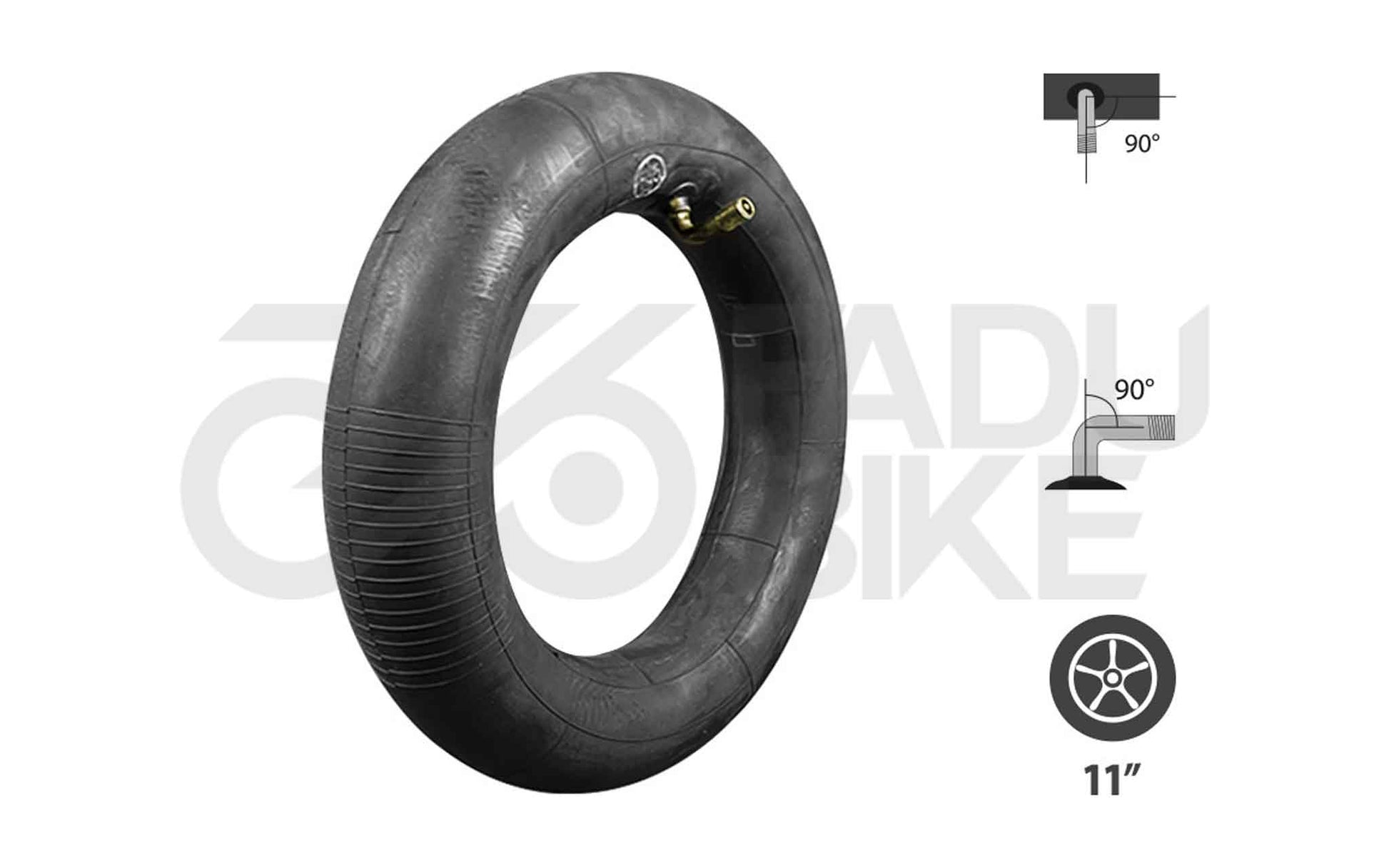 E-Scooter Schlauch 90/65-6.5 (11 Zoll) | 90°×90° Winkelventil