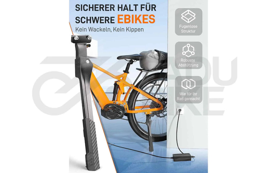 Fahrrad Seitenständer HENMI PRO+ 24–29 Zoll 40 mm Lochabstand bis 80 kg Schwarz