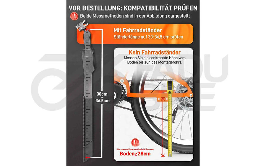 Fahrrad Seitenständer HENMI PRO+ 24–29 Zoll 40 mm Lochabstand bis 80 kg Schwarz