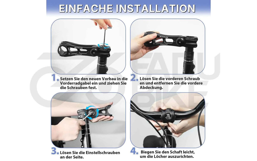Fahrrad Vorbau AEYINO verstellbar 31,8 mm / 110 mm ±80° Aluminium