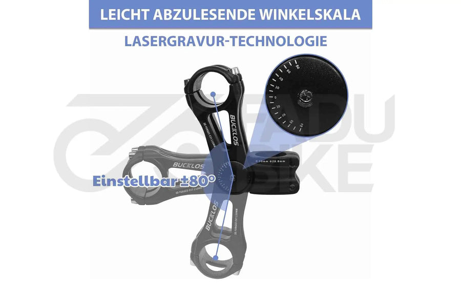 Fahrrad Vorbau AEYINO verstellbar 31,8 mm / 110 mm ±80° Aluminium
