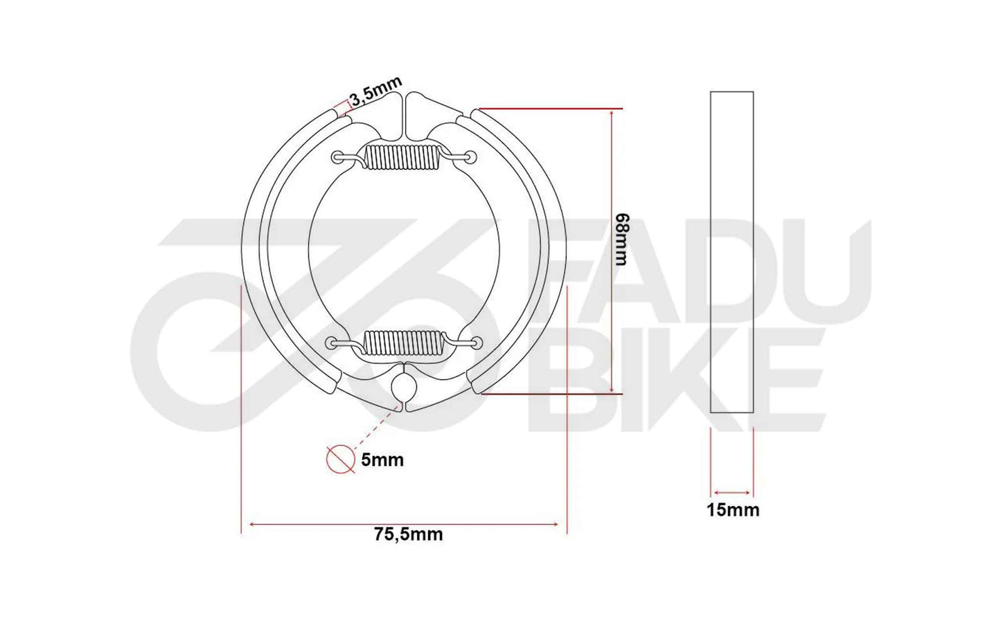 Harz-Trommelbremsbelag für E-Scooter (Dualtron Mini / Raptor / Speedway)