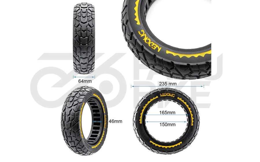 Nedong Vollgummireifen 10 × 2,5 (B44) – ultraleicht & pannenfrei für E-Scooter