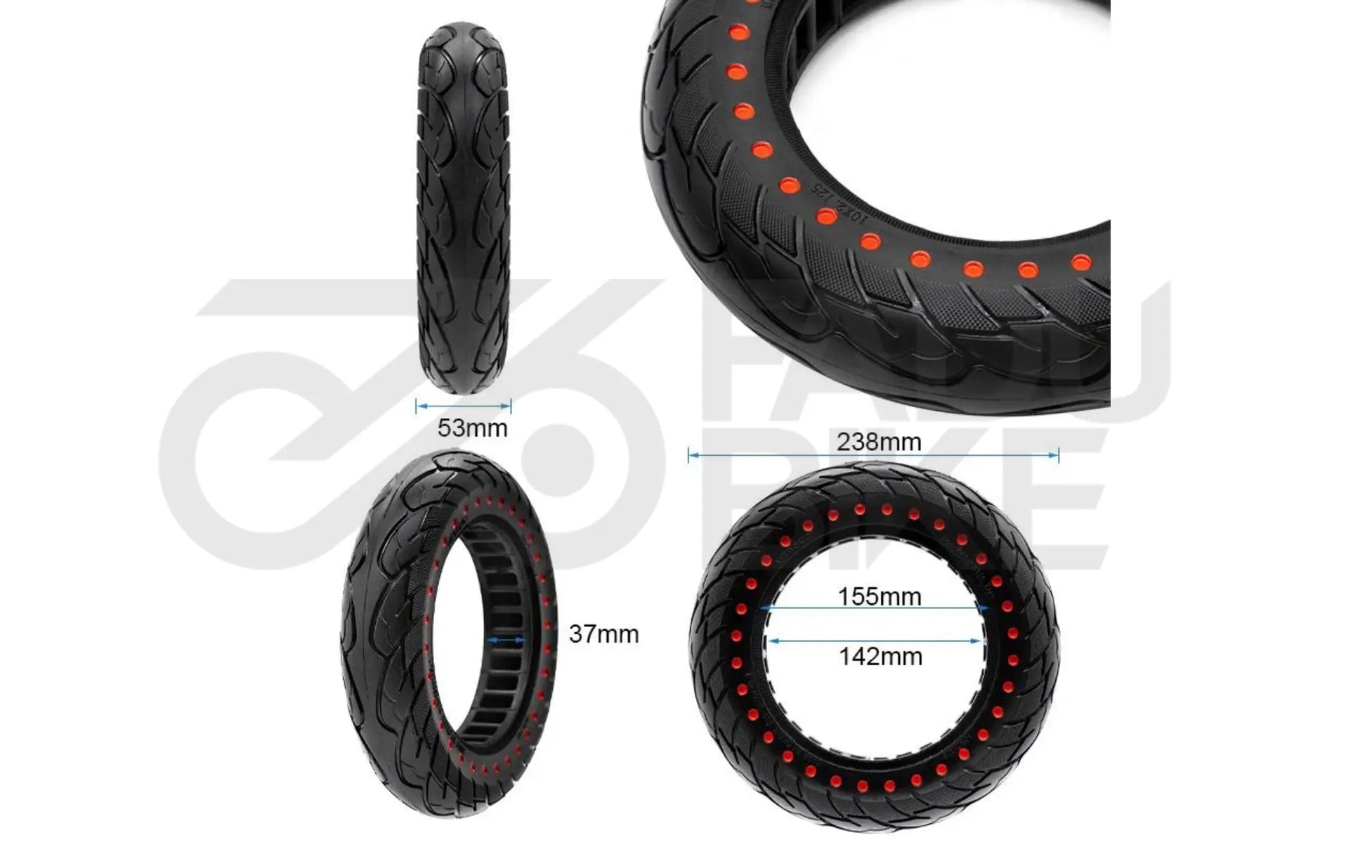 Nedong Vollgummireifen 10x2,125 (6,5 B34) – ultraleicht & wartungsfrei für E-Scooter