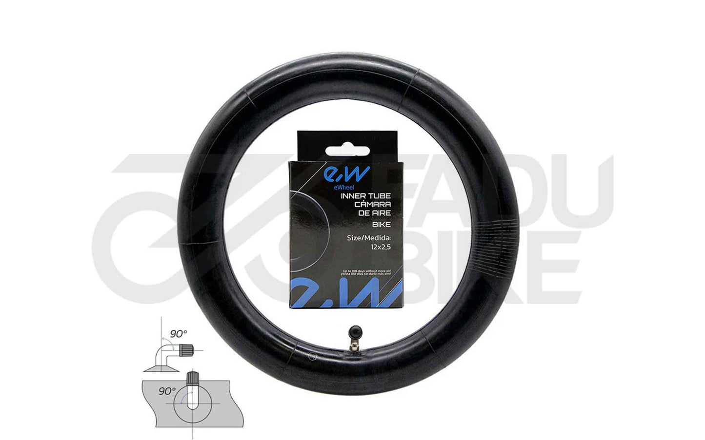 Schlauch 12×2.5 | 90°×90° Ventil – für Fahrrad & E-Scooter