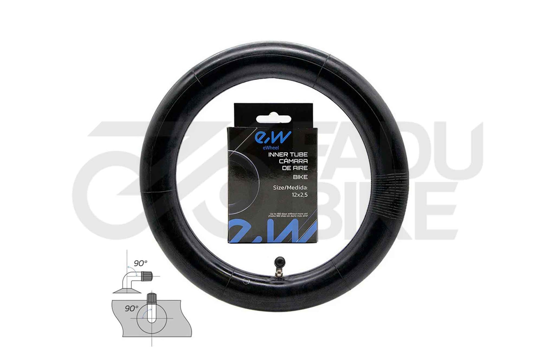 Schlauch 12×2.5 | 90°×90° Ventil – für Fahrrad & E-Scooter