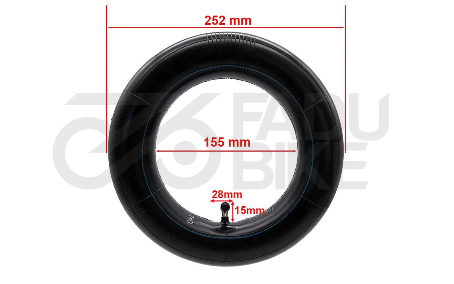 Schlauch 80/65-6 (10 × 3 / 255 × 80) mit 90° Winkelventil – für E-Scooter