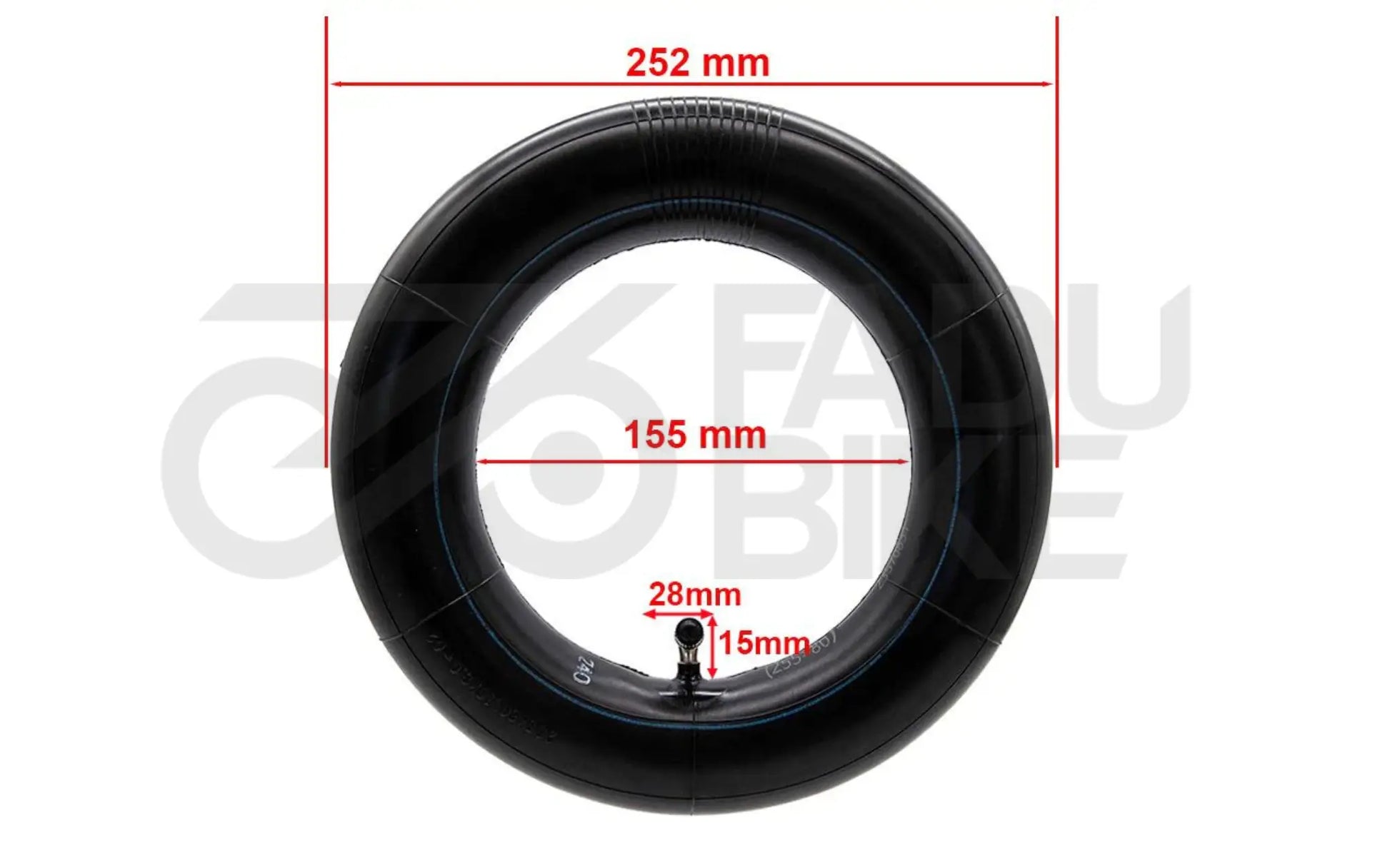 Schlauch 80/65-6 (10 × 3 / 255 × 80) mit 90° Winkelventil – für E-Scooter