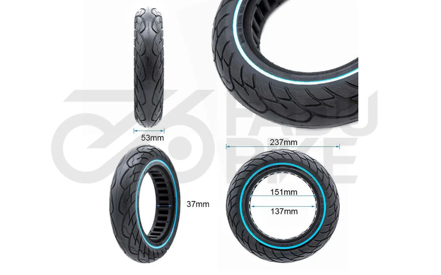 Ultra-leichter Vollgummi 10×2.125 (6.1, B34) – vibrationsarm, pannenfrei für E-Scooter