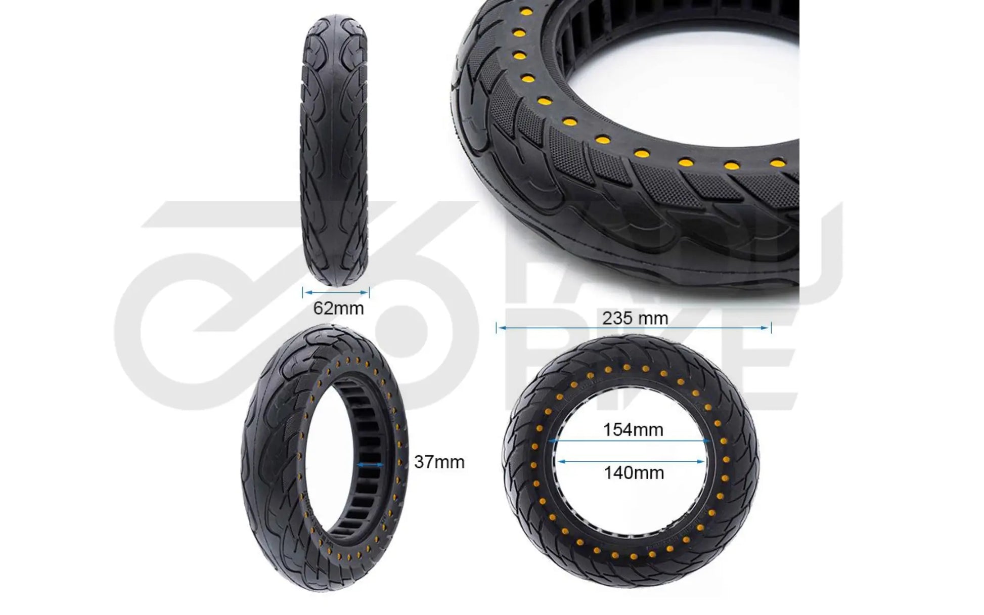 Ultra-leichter Vollgummireifen 10x2,125 (B34) – pannenfrei & vibrationsarm für E-Scooter