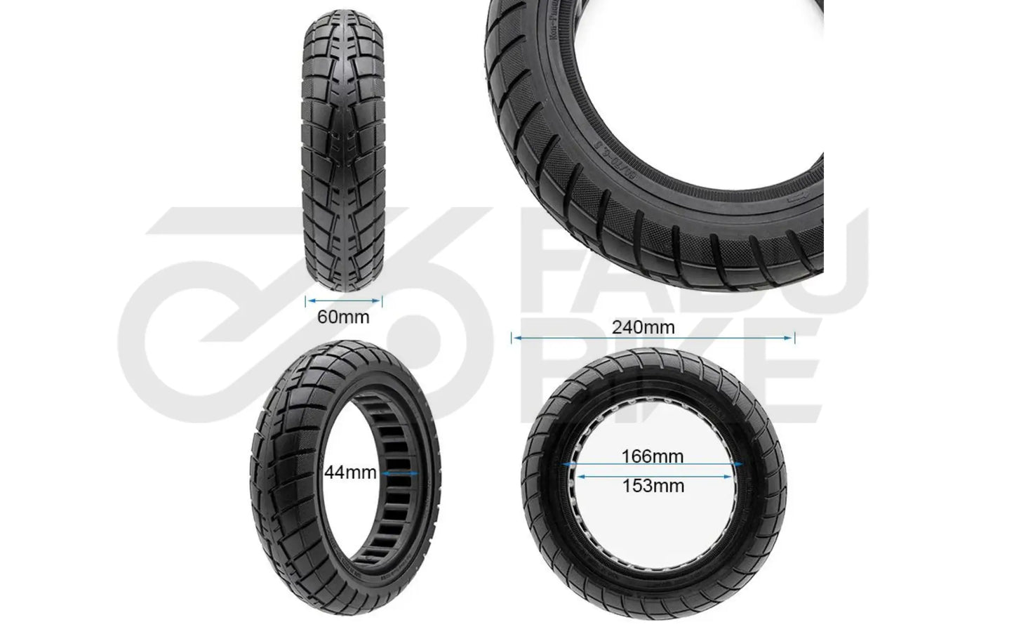 Ultraleichter Vollgummireifen 60/70-6,5 (B44) – Honeycomb Solid für E-Scooter