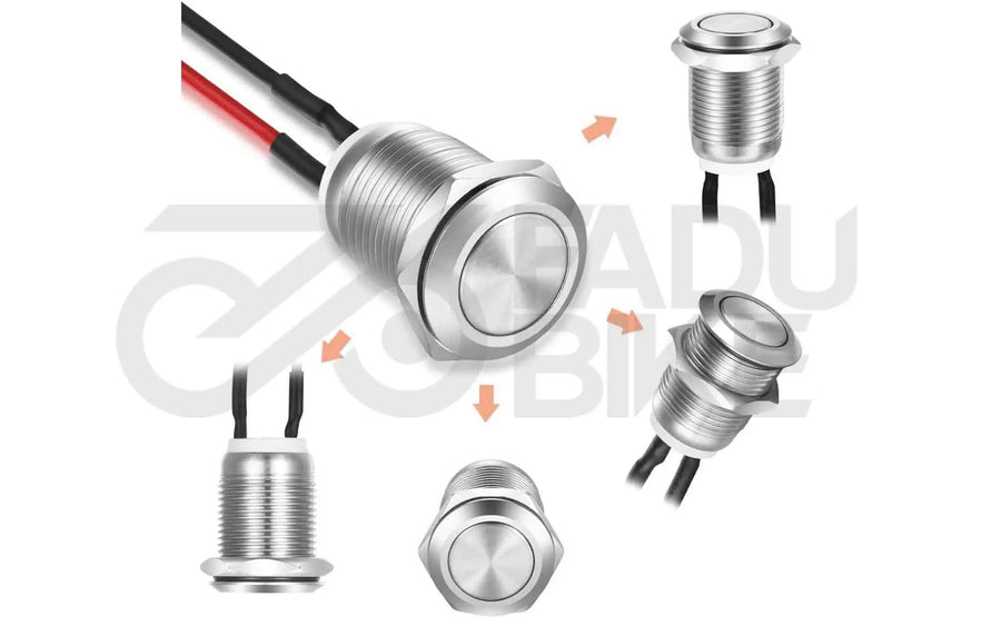 Universal Metall Drucktaster 12 mm IP65 Wasserdicht (Momentary)